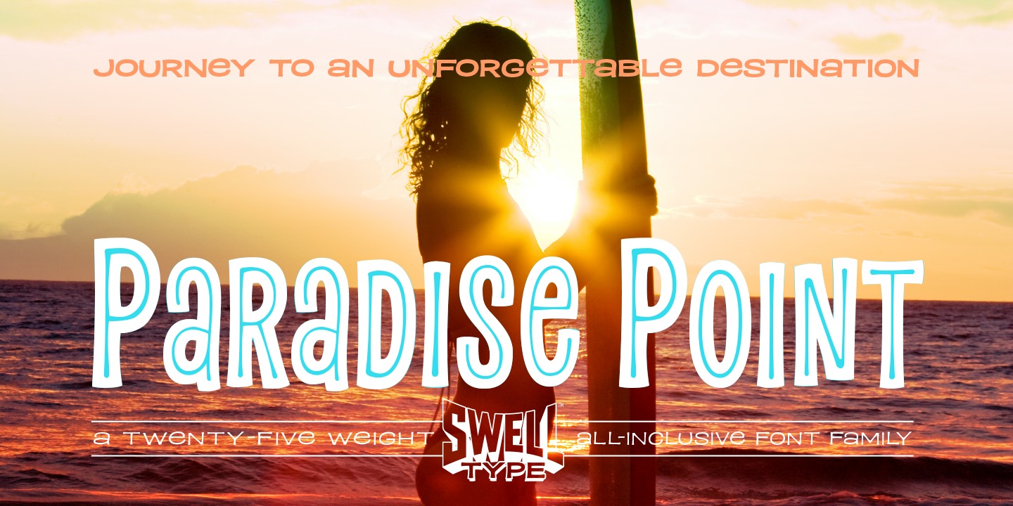 Ejemplo de fuente Paradise Point Compressed Bold